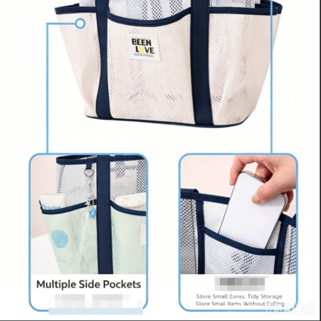 Yellow Summer Pool & Beach Tote – Quick-Dry Mesh Storage Bag