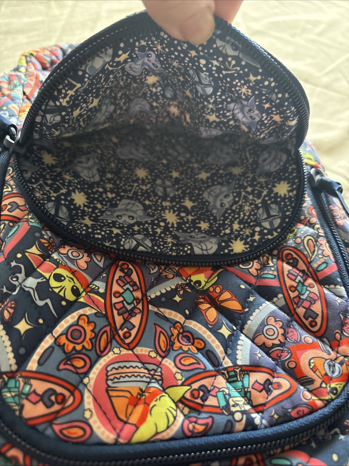 Vera Bradley Star Wars Galactic Grogu Medallion Lorman Sling Backpack 2026