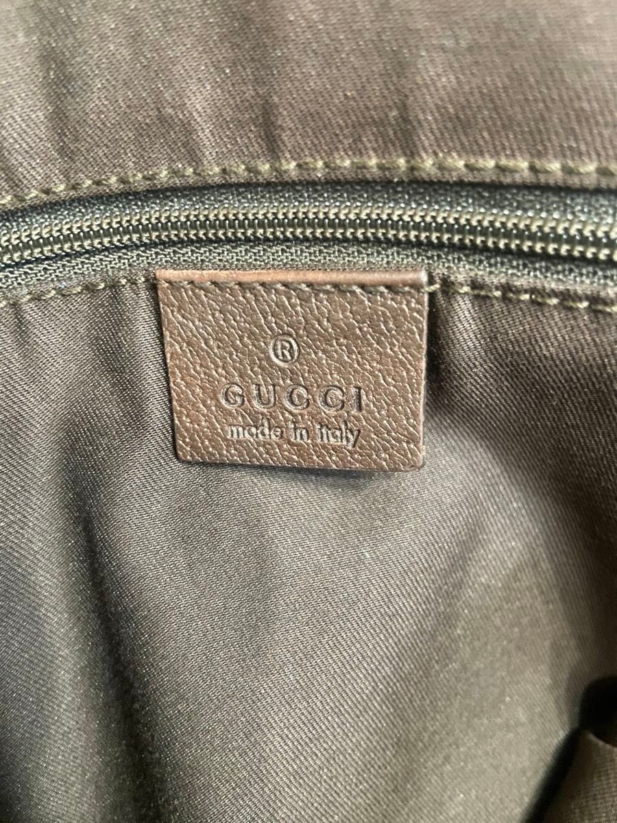 GUCCI Bag: Abbey Line GG Canvas Beige Leather Brown W28H26D12cm w/o accessories;