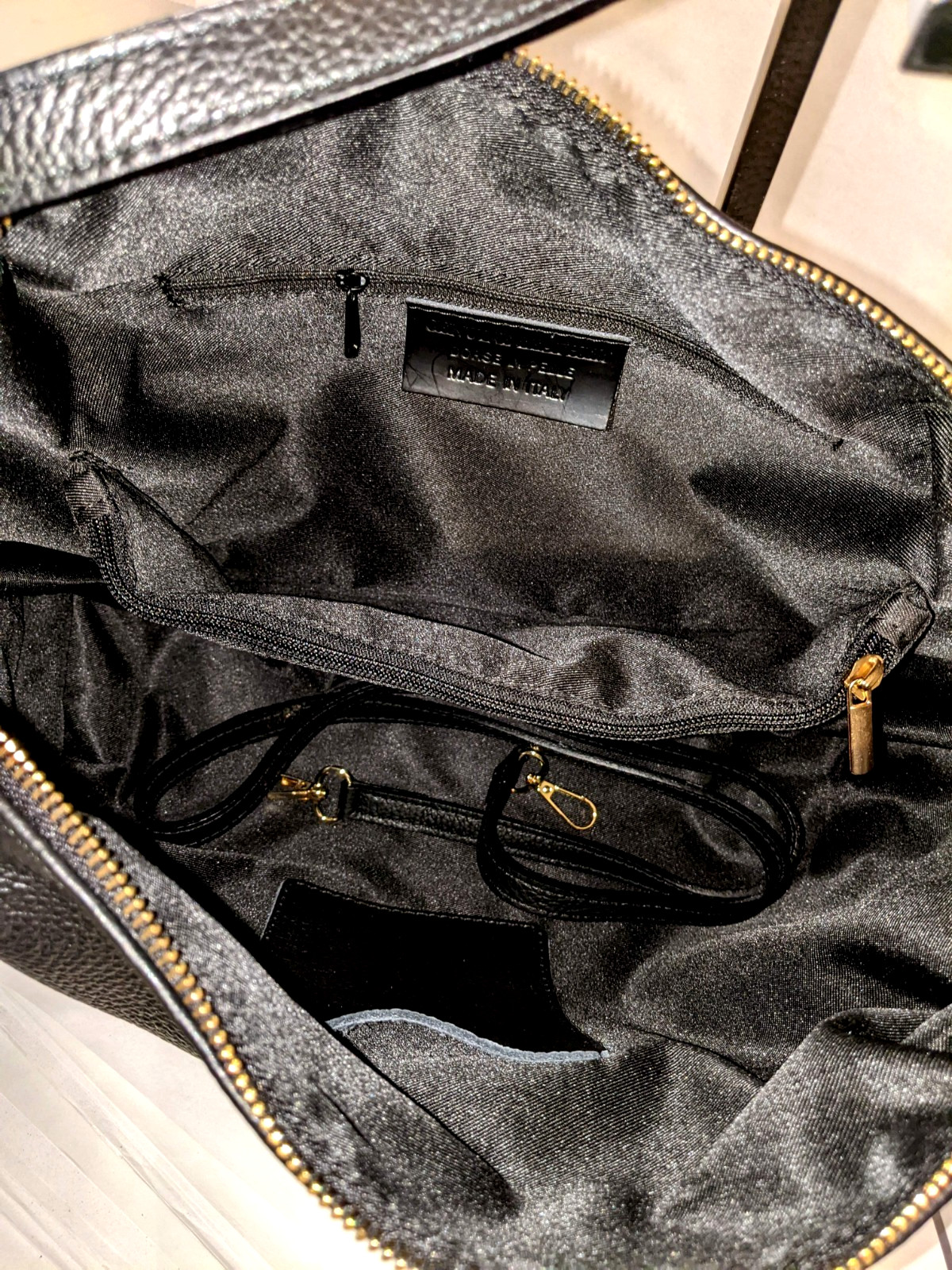 PREMIUM ITALIAN PEBBLED CALF LEATHER LARGE SHOULDER BAG HANDBAG – MADE IN ITALY