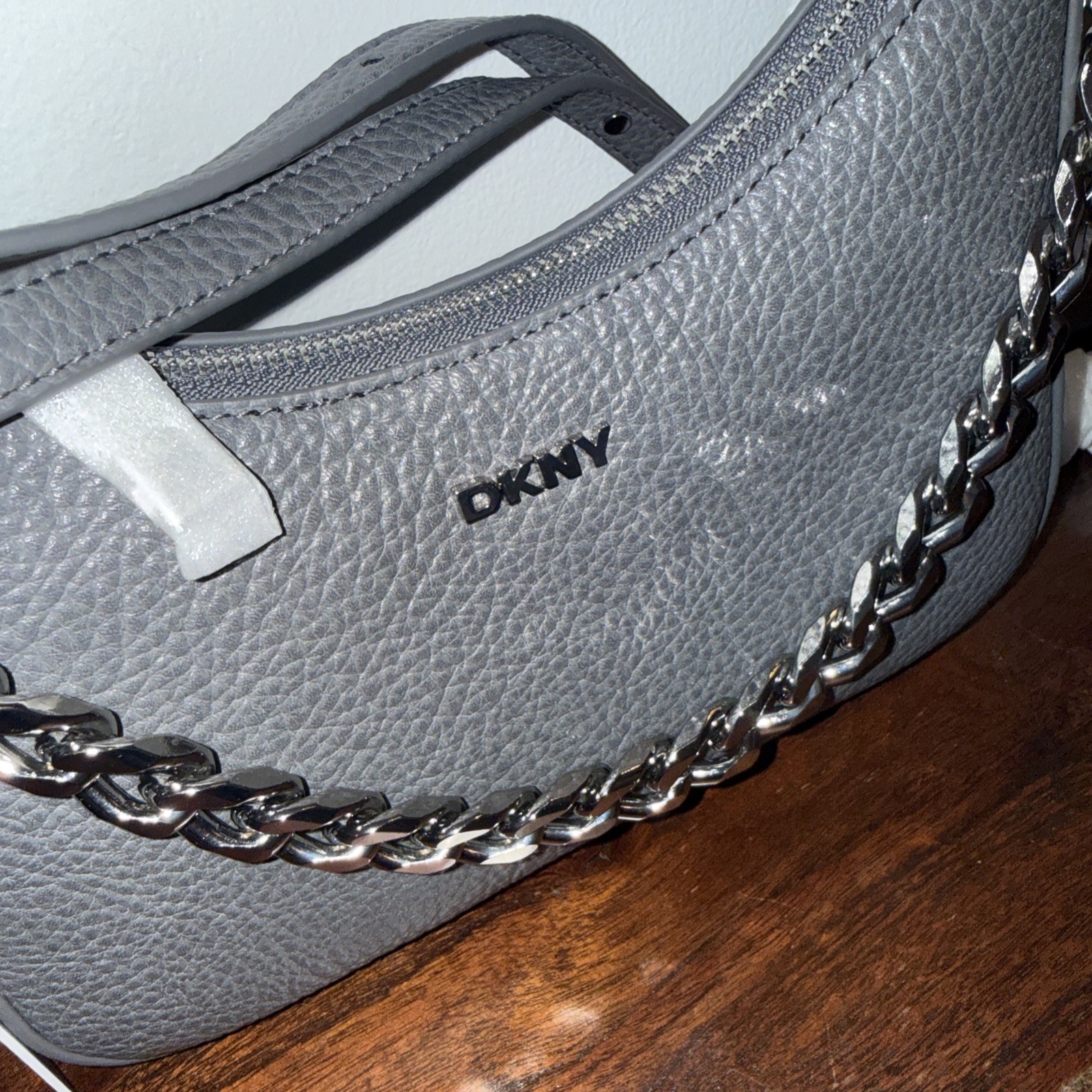 DKNY Crossbody Bag Silver Chain Accent Purse Handbag New