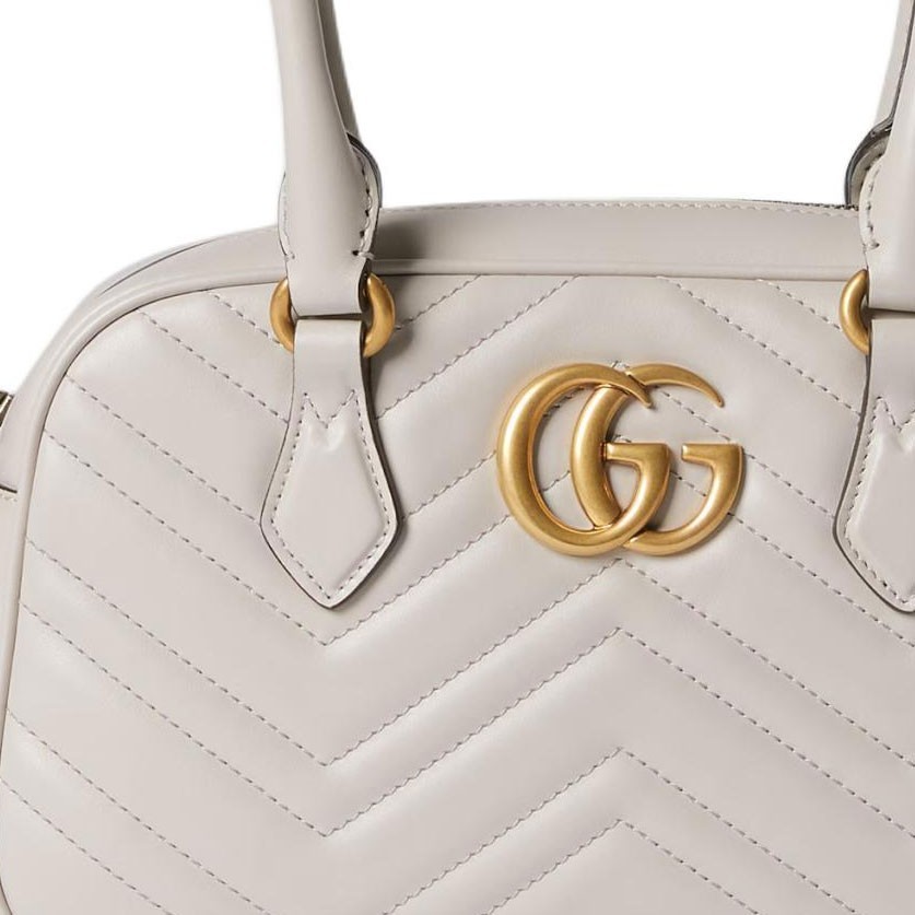 GUCCI Shoulder Bags Leather Gray Women 10.0 x 2.5 x 6.0 in