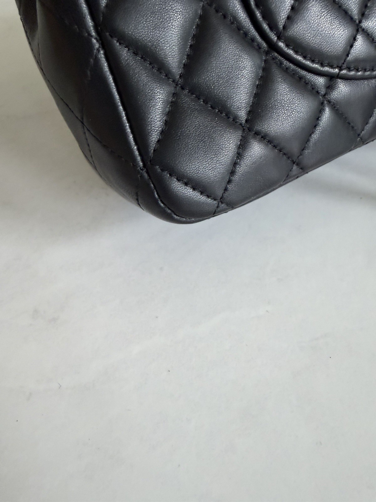 100% Authentic Chanel Classic Medium Double Flap Black Lambskin Silver Hardware