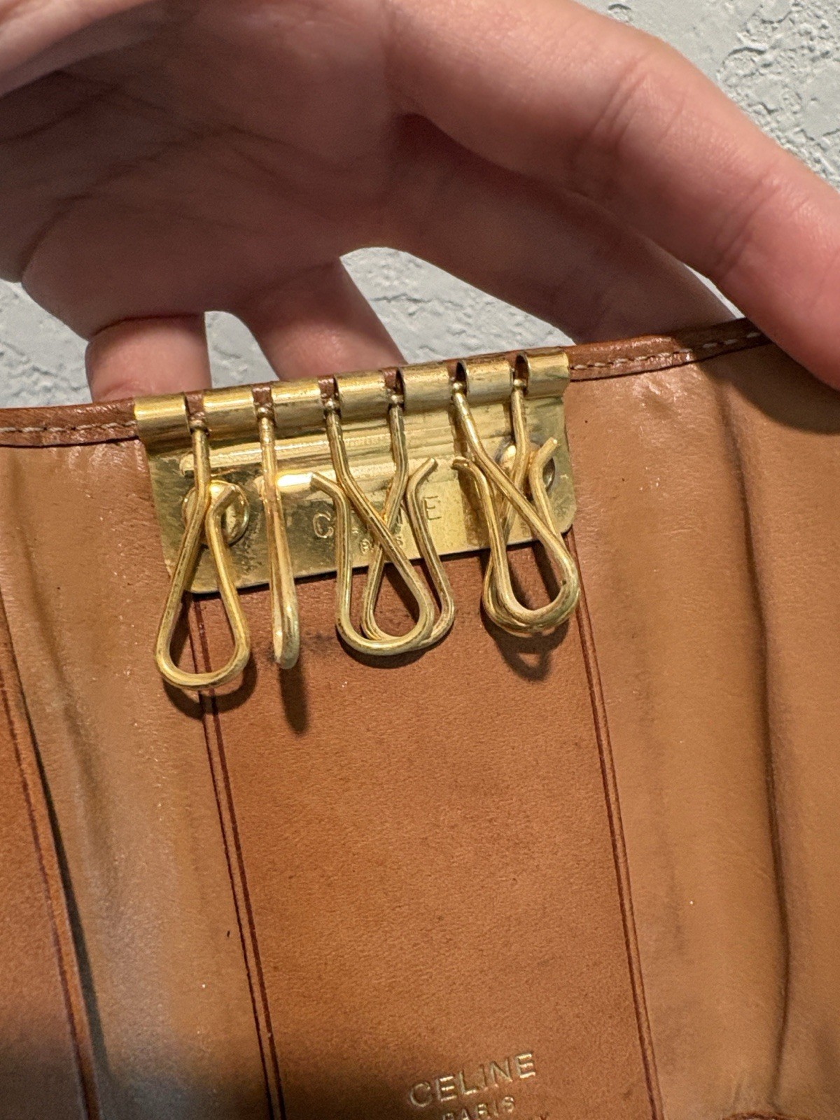 Celine Monogram Canvas Monogram Canvas Leather Triomphe Key Case