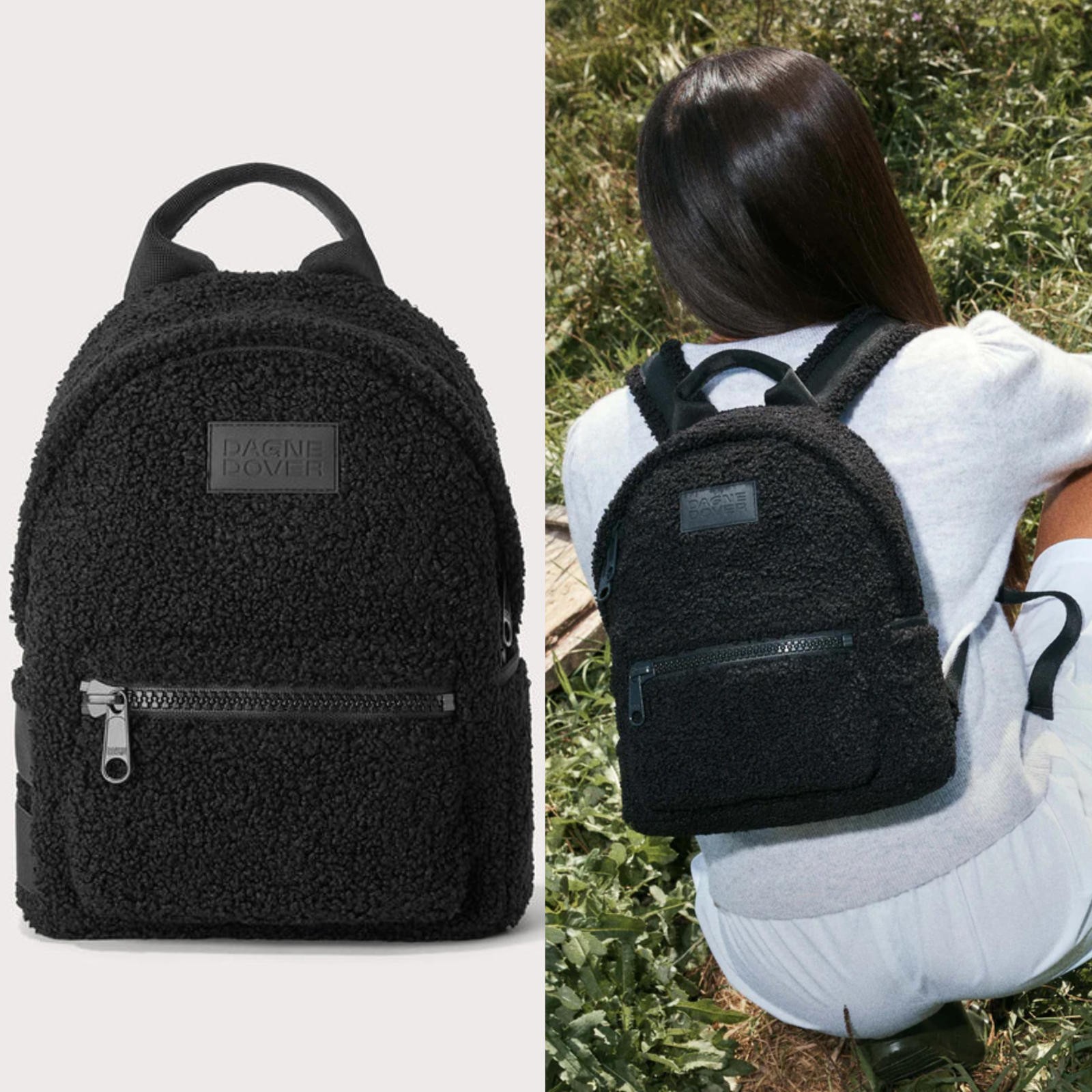 Dagne Dover Dakota Shearling Backpack Limited Edition – Onyx Black NEW Small