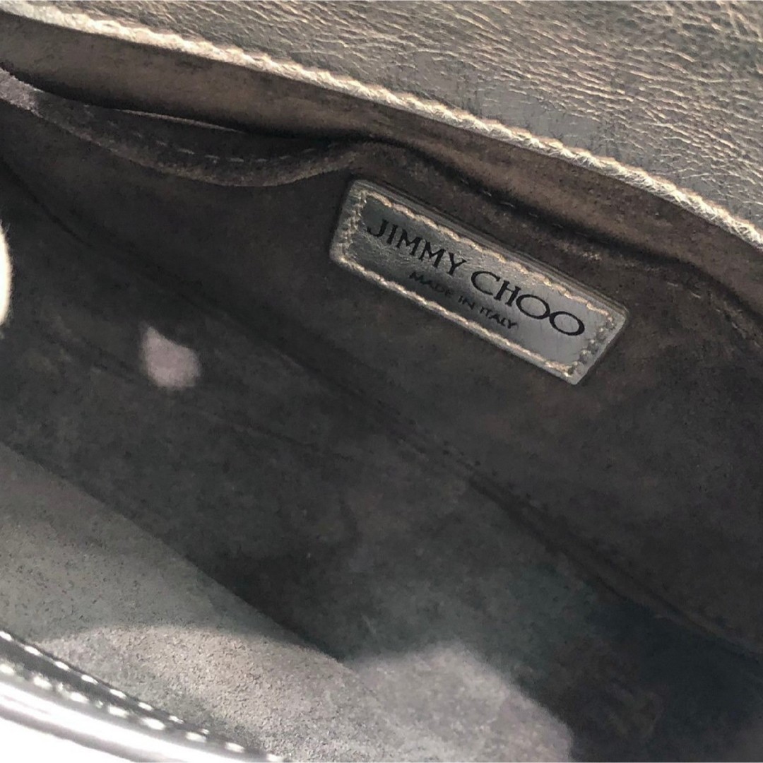 JIMMY CHOO Satchel Crossbody Shoulder Bag Silver Mini Size: W: 6.7 × H: 5.1in.
