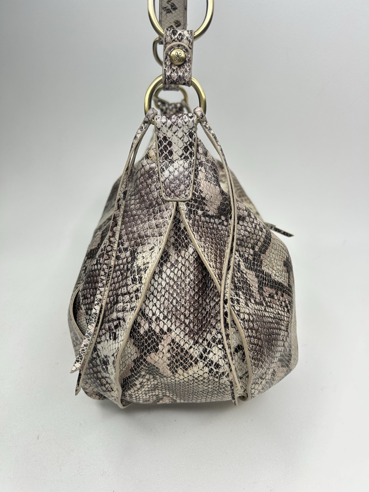 HOBO INTERNATIONAL Lenox Leather Shoulder Handbag In Glam Snake Color $288