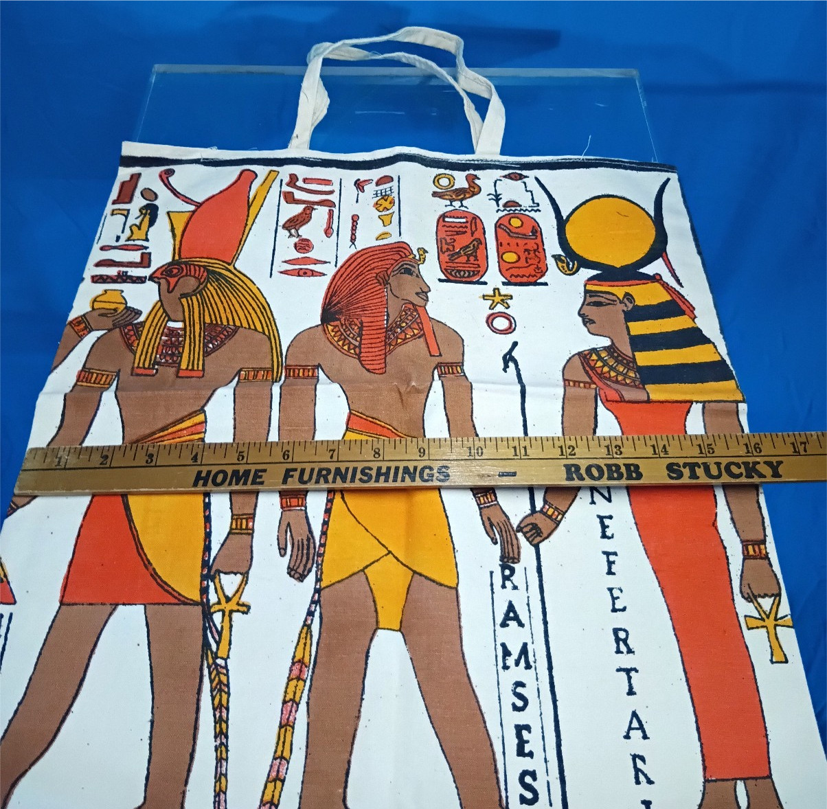 Ancient Egypt Tote Bag, Ancient Egypt Bag, Egypt Style Bag, 16″, Ex. Condition