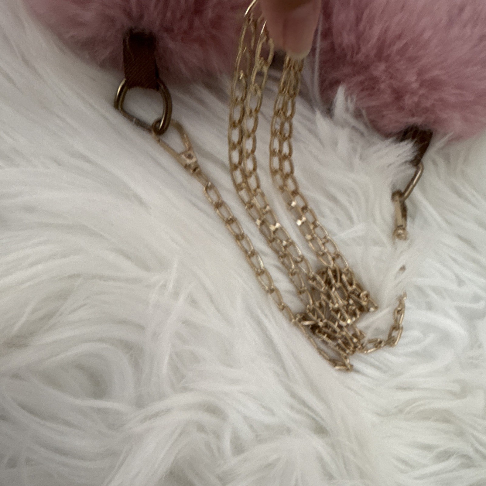 Rose Pink/purplish Heart Shoulder Bag, Zip Closure, Gold Tone Chain Strap, Solid