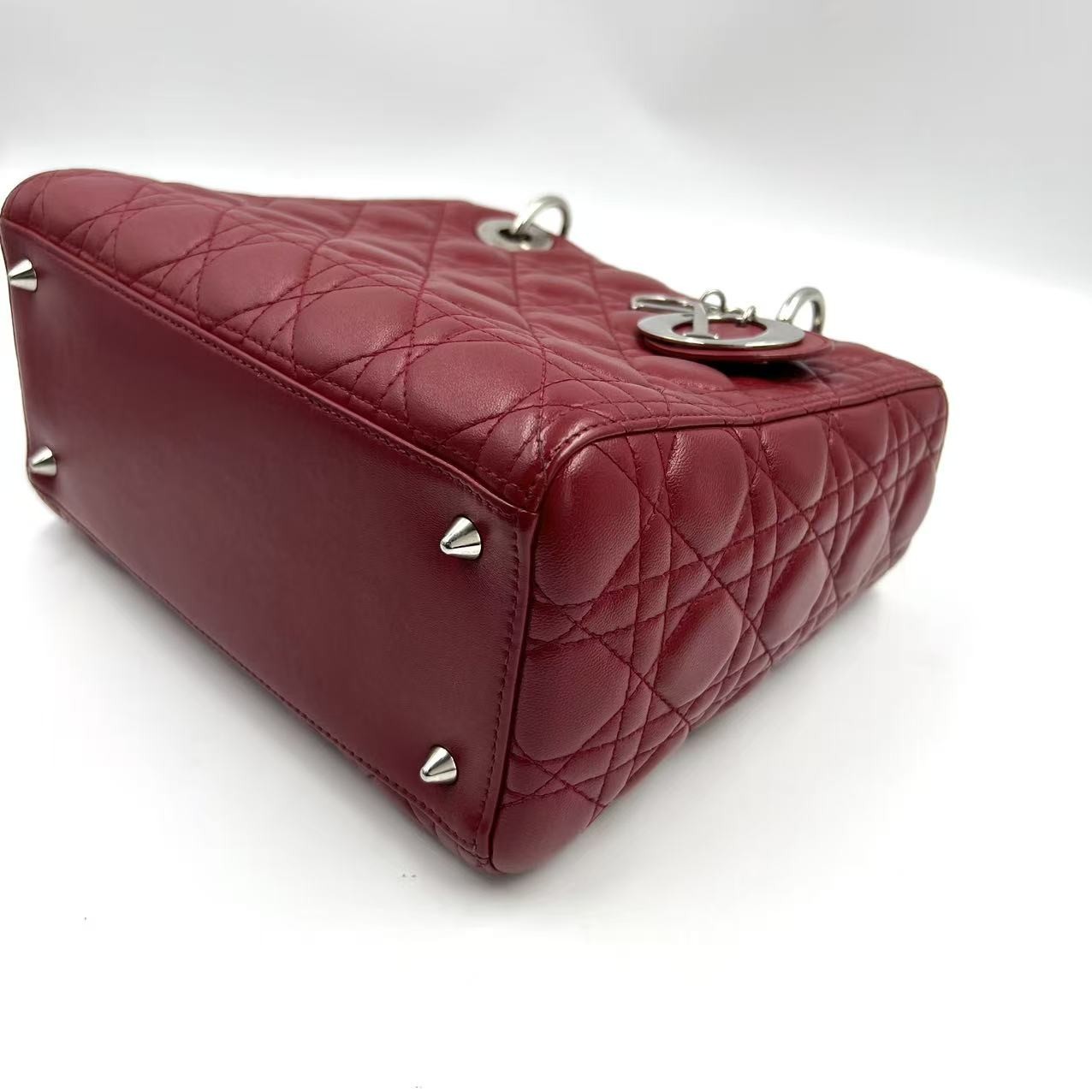 Christian Dior Medium Lambskin Cannage Lady Dior Top Handle Shoulder Repainted