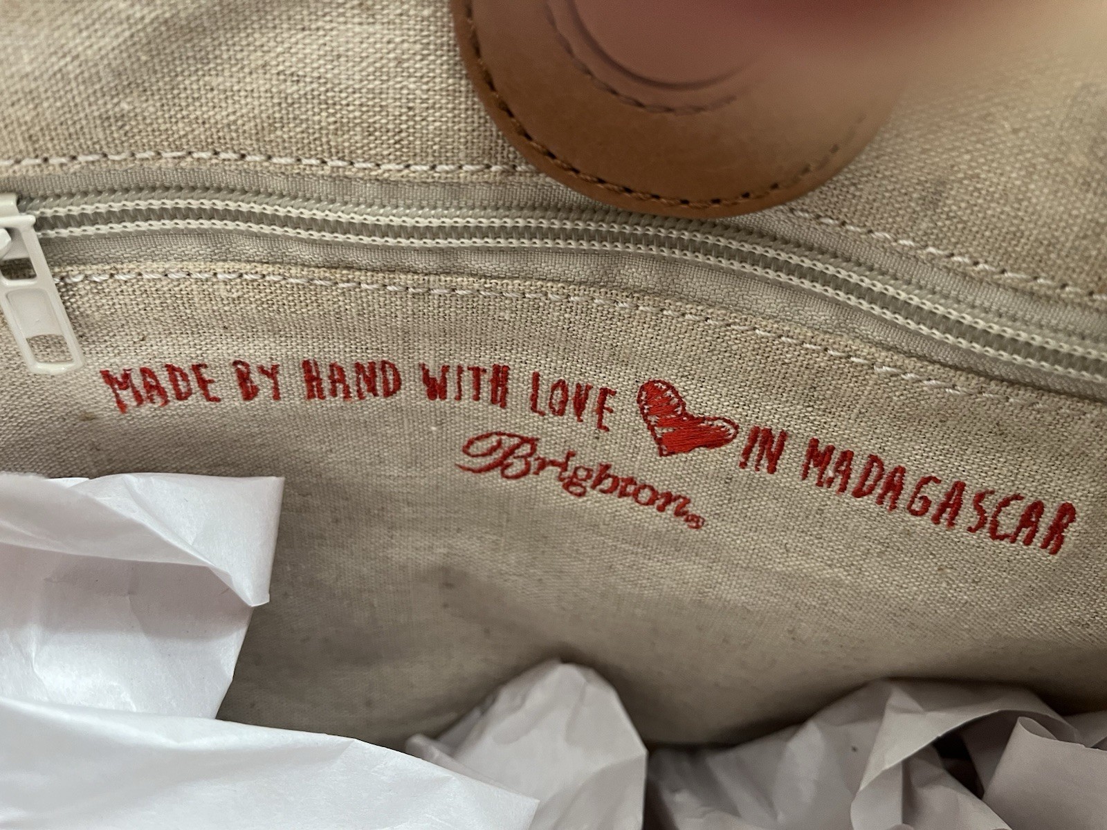 BRIGHTON Madagascar Blossom Embroidered Raffia Straw Tote