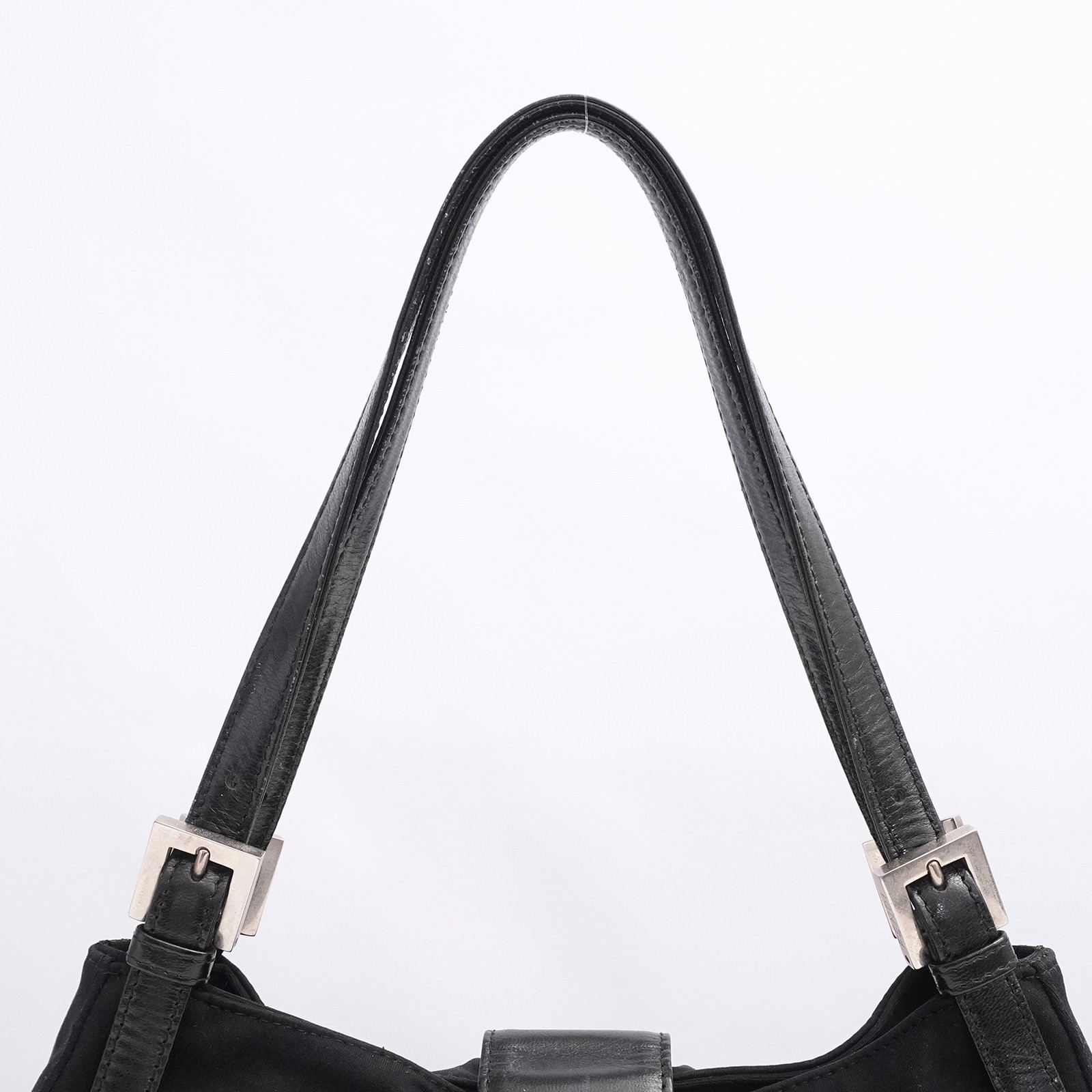 FENDI Mamma Baguette 2321 Shoulder Bag Jersey Black 26583 009 Auth #55896A