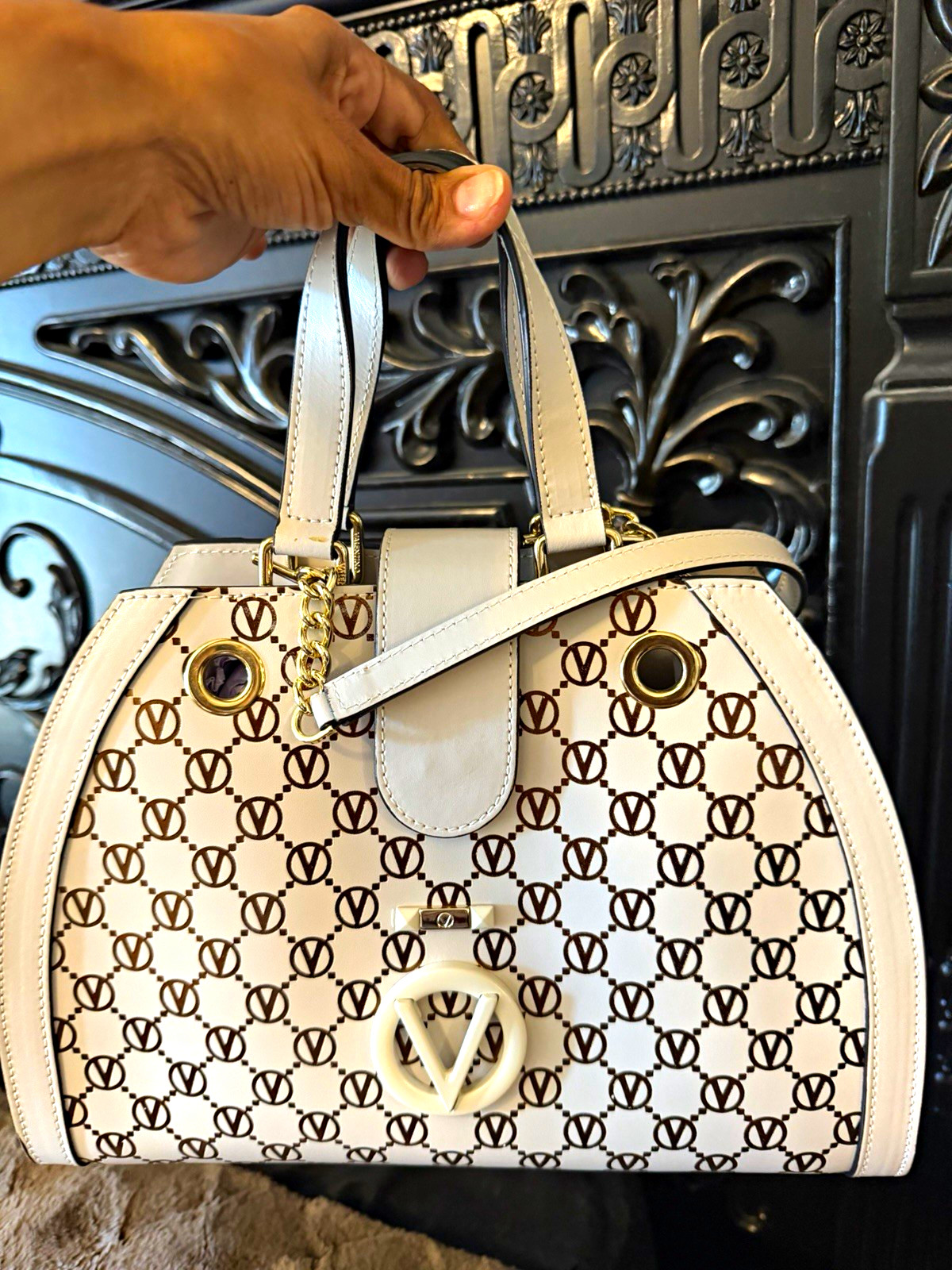 Valentino By Mario Valentino Spa Logo Monogram Satchel