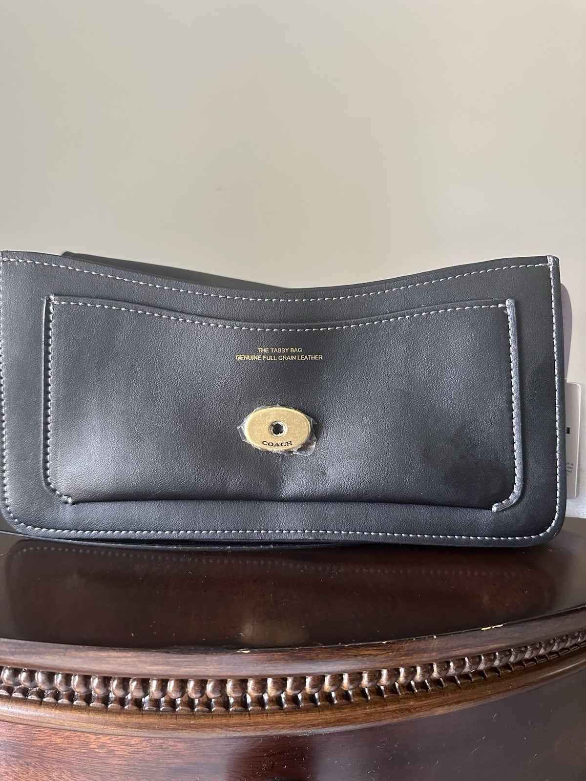 COACH Tabby Small Black Shoulder Bag Top Handle Gold Hardware Buckle Strap