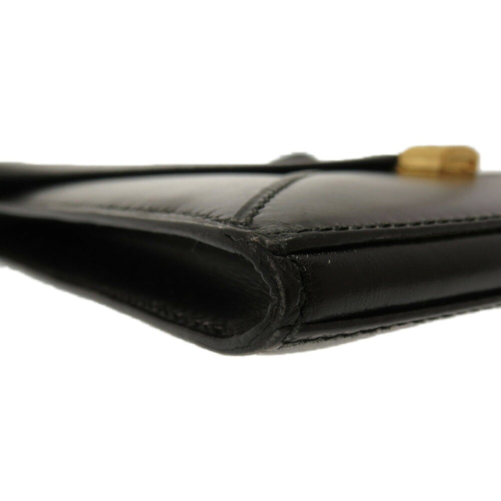 Hermes Vintage Cadena Shoulder Bag Clutch Bag Noir Black Box Calf Leather 99