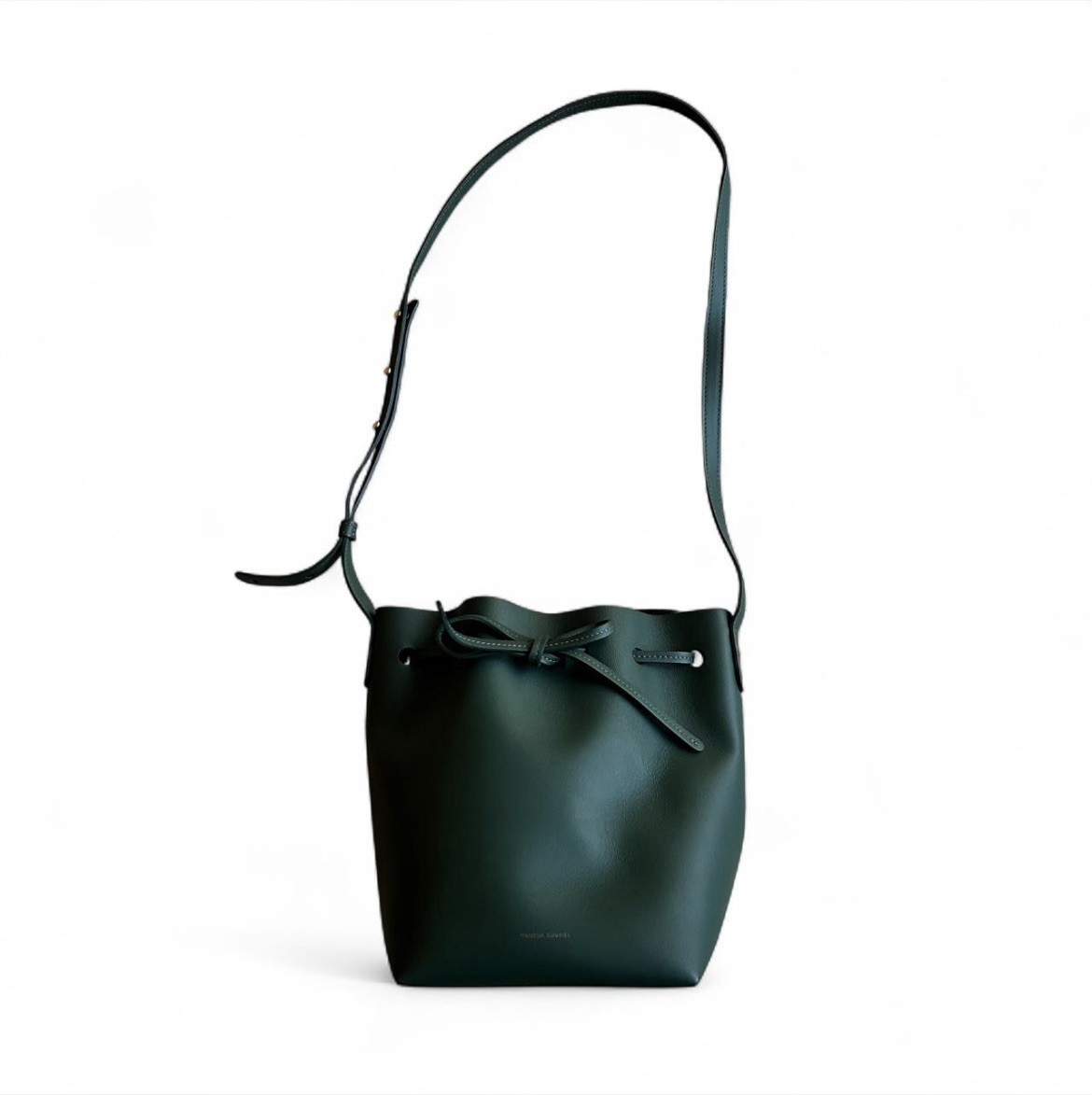 MANSUR GAVRIEL Leather Mini Bucket Bag Moss Green w/ Duster Bag NEW