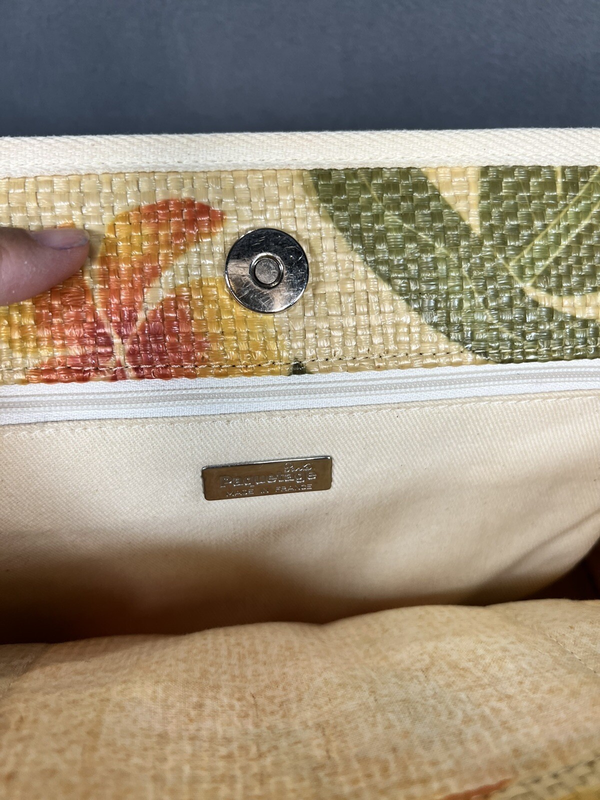 Paquetage Paris Raffia Hawaiian Print Handbag/Bag/Purse