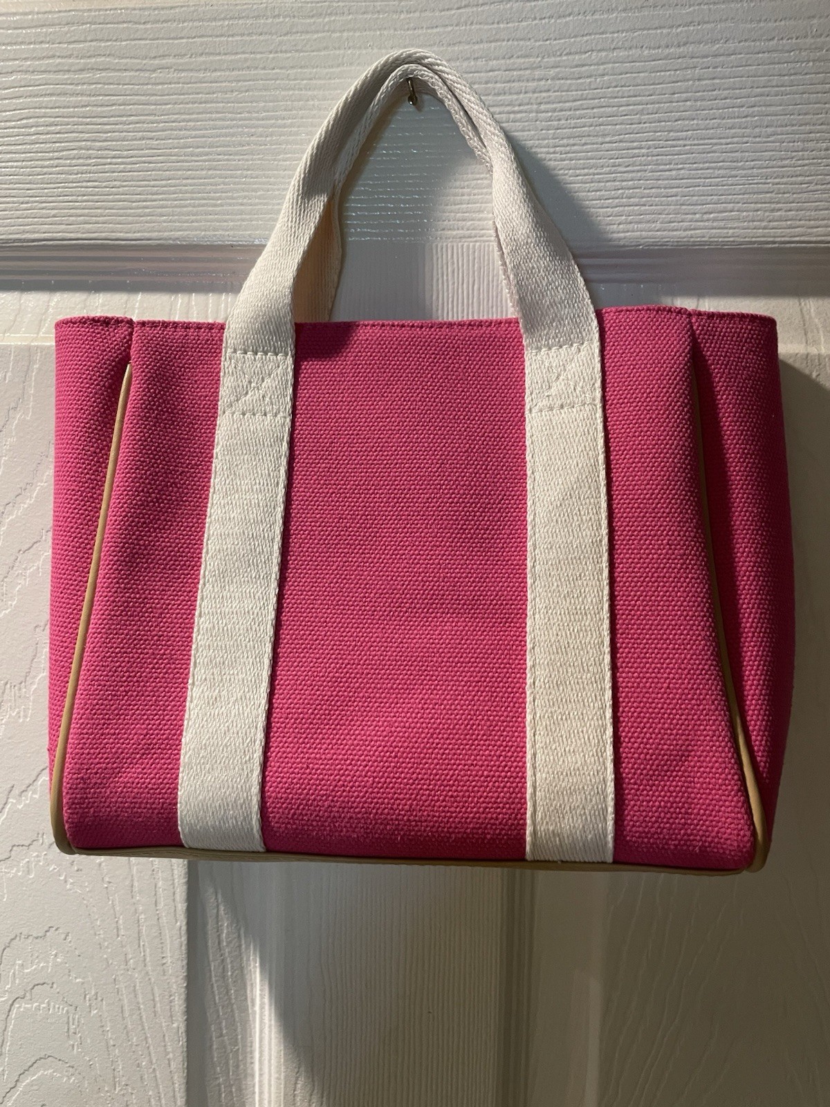 Victoria’s Secret Tote Bag Pink Canvas and mini wristlet bag 18″Wx12″Hx5.5D