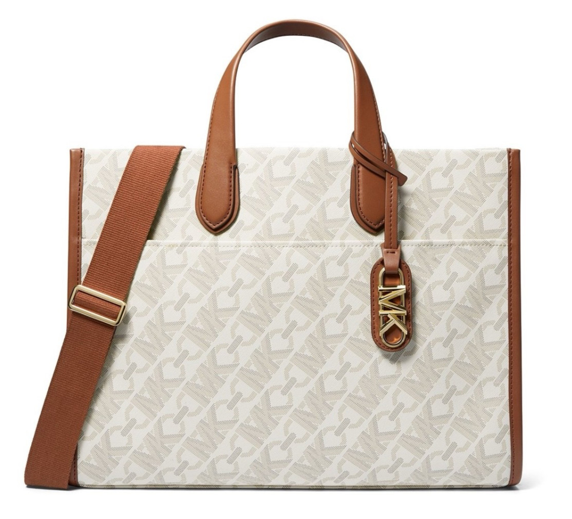Michael Kors women’s bag shoulder bag GIGI LG GRAVE TOTE vanilla/luggage