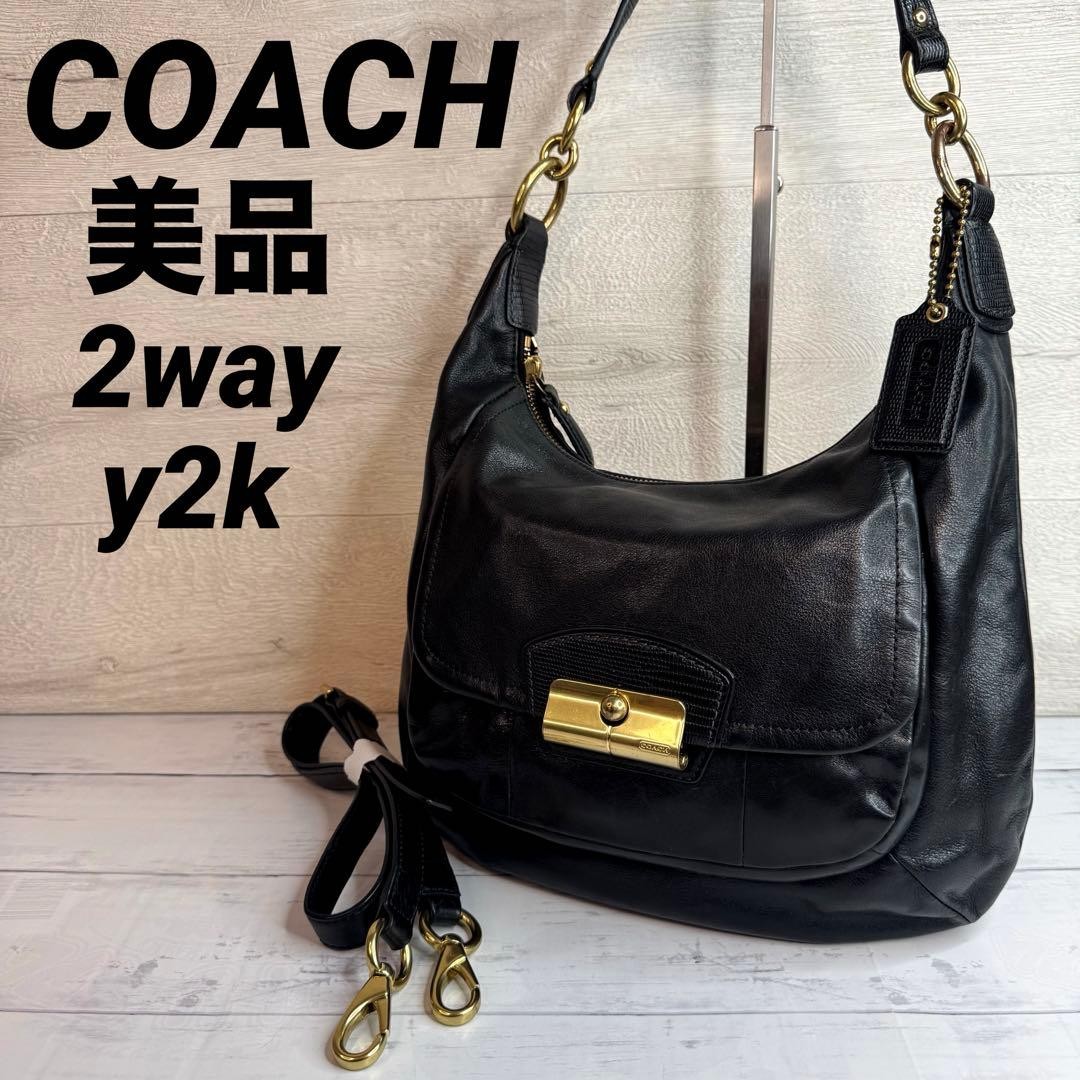 COACH 00s Black Leather vintage archive Y2K