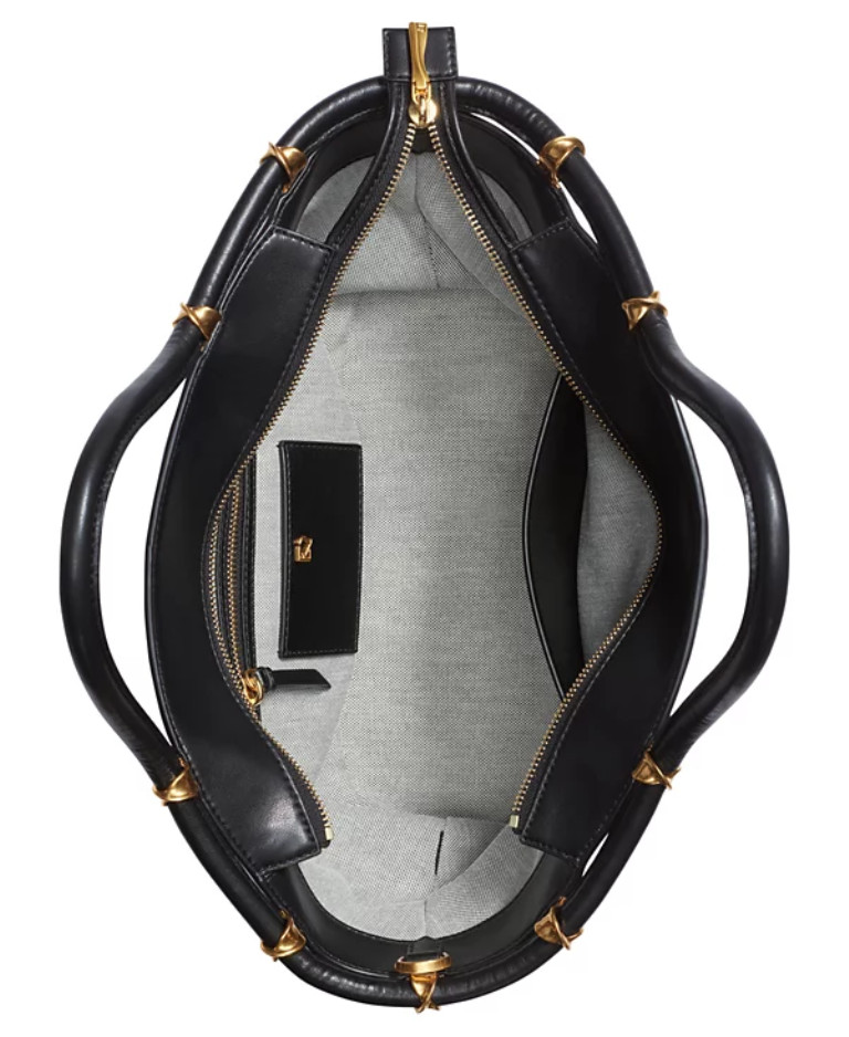 Donna Karan New York Chiffon Satchel Bag Black Gold