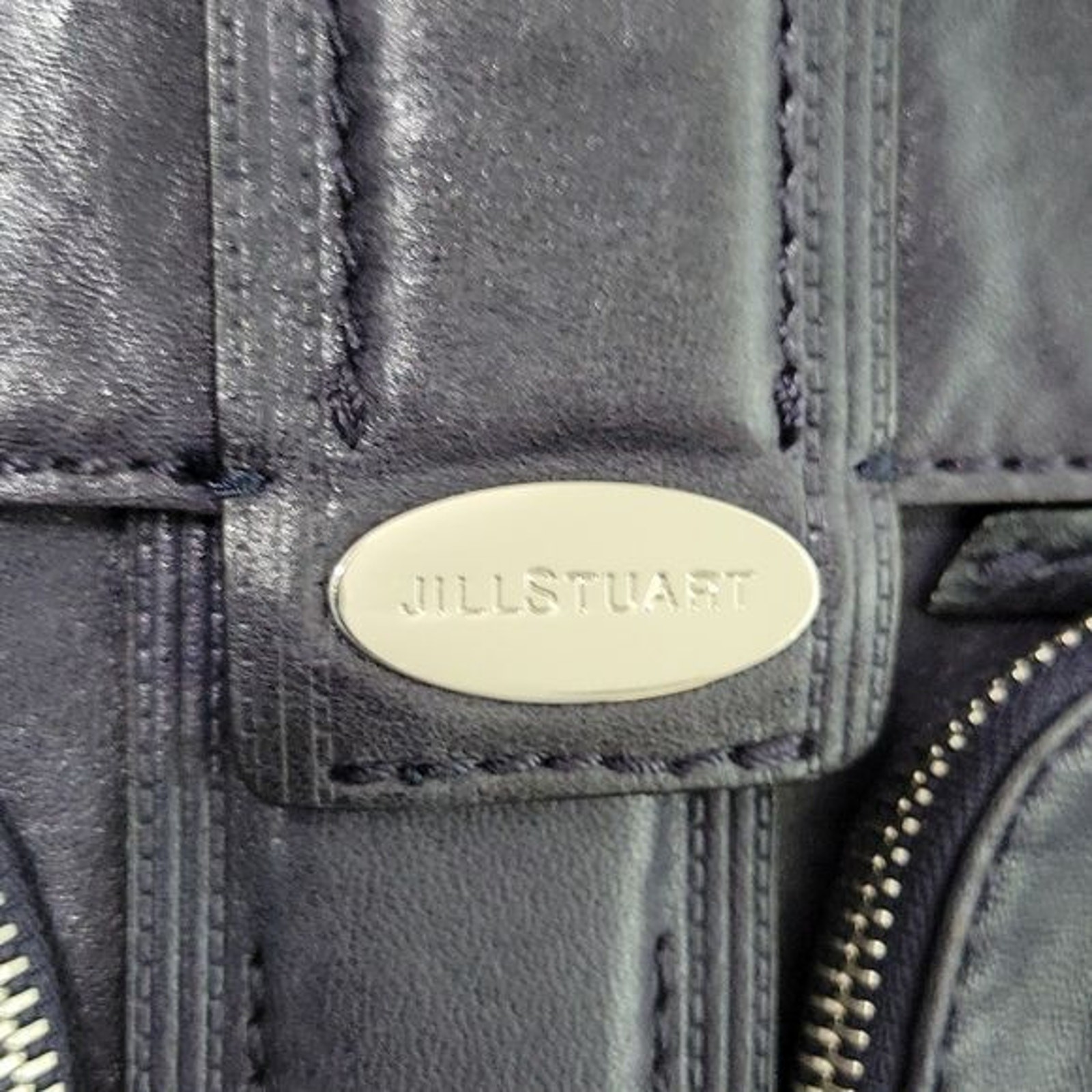 Jill Stuart Deep Navy Lamb Leather Clutch Bag
