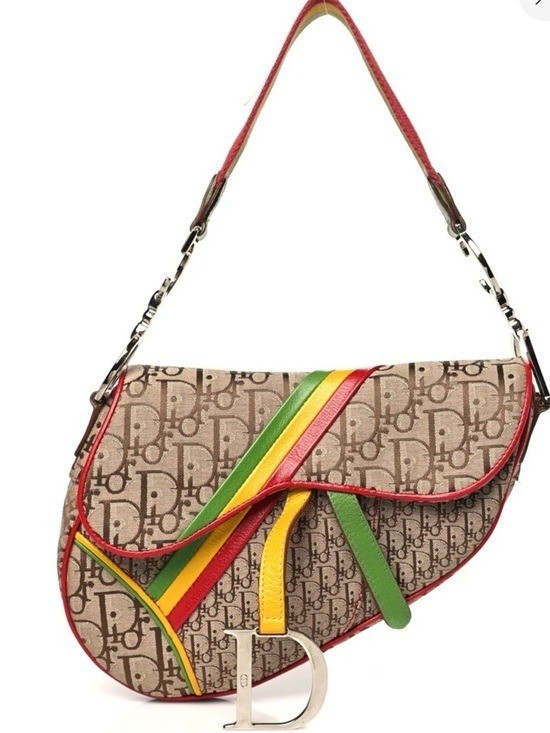Christian Dior Rasta Diorissimo Trotter Saddle Bag SS04 Runway Galliano Era