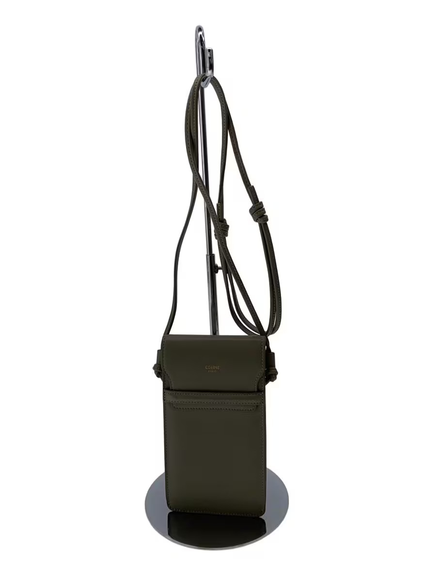 CELINE Shoulder Bag with Phone Holder in Khaki Gray