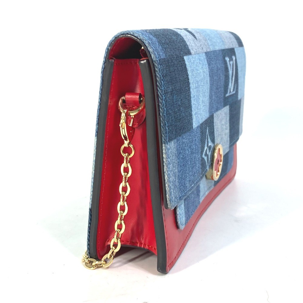 LOUIS VUITTON M69036 MonogramDenim Portefeuille Flor Chain Wallet Shoulder Bag