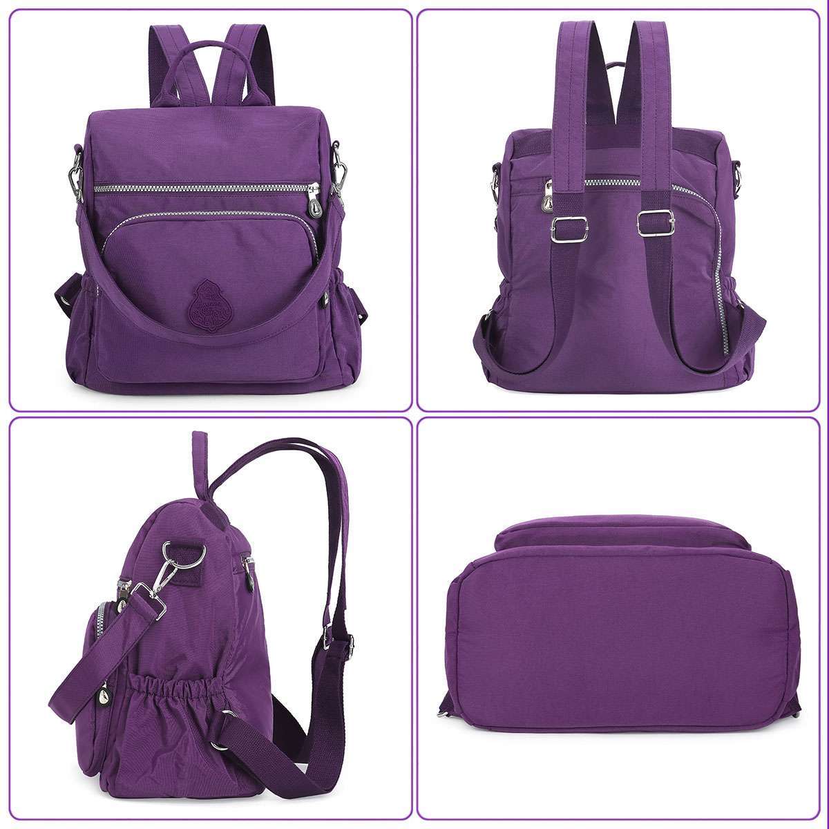 Waterproof Backpack Women Purse Nylon Shoulder Rucksack Small School Travel Bag