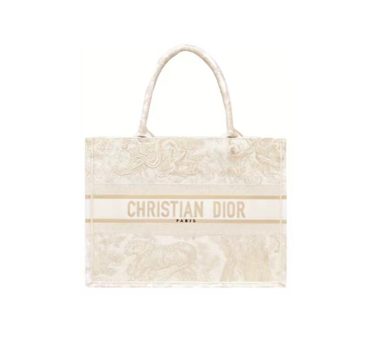 DIOR BookTote Zoo Print Tote Medium Women’s Gold 14.2*6.5*10.8 in