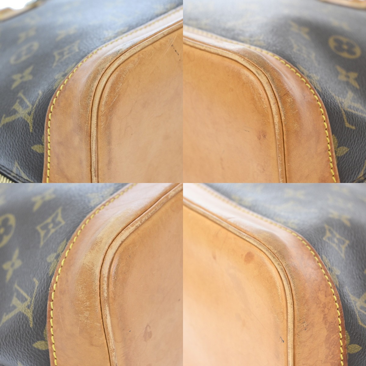 LOUIS VUITTON LV Logo Alma Hand Bag Monogram Leather Brown M51130 89YJ227