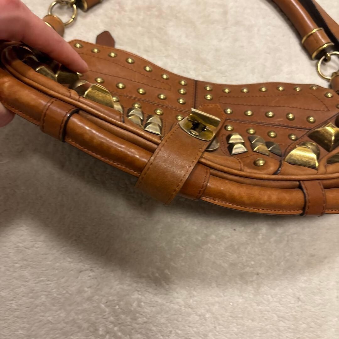 BURBERRY PRORSUM Sling Bag Studded Brown Authentic From Japan