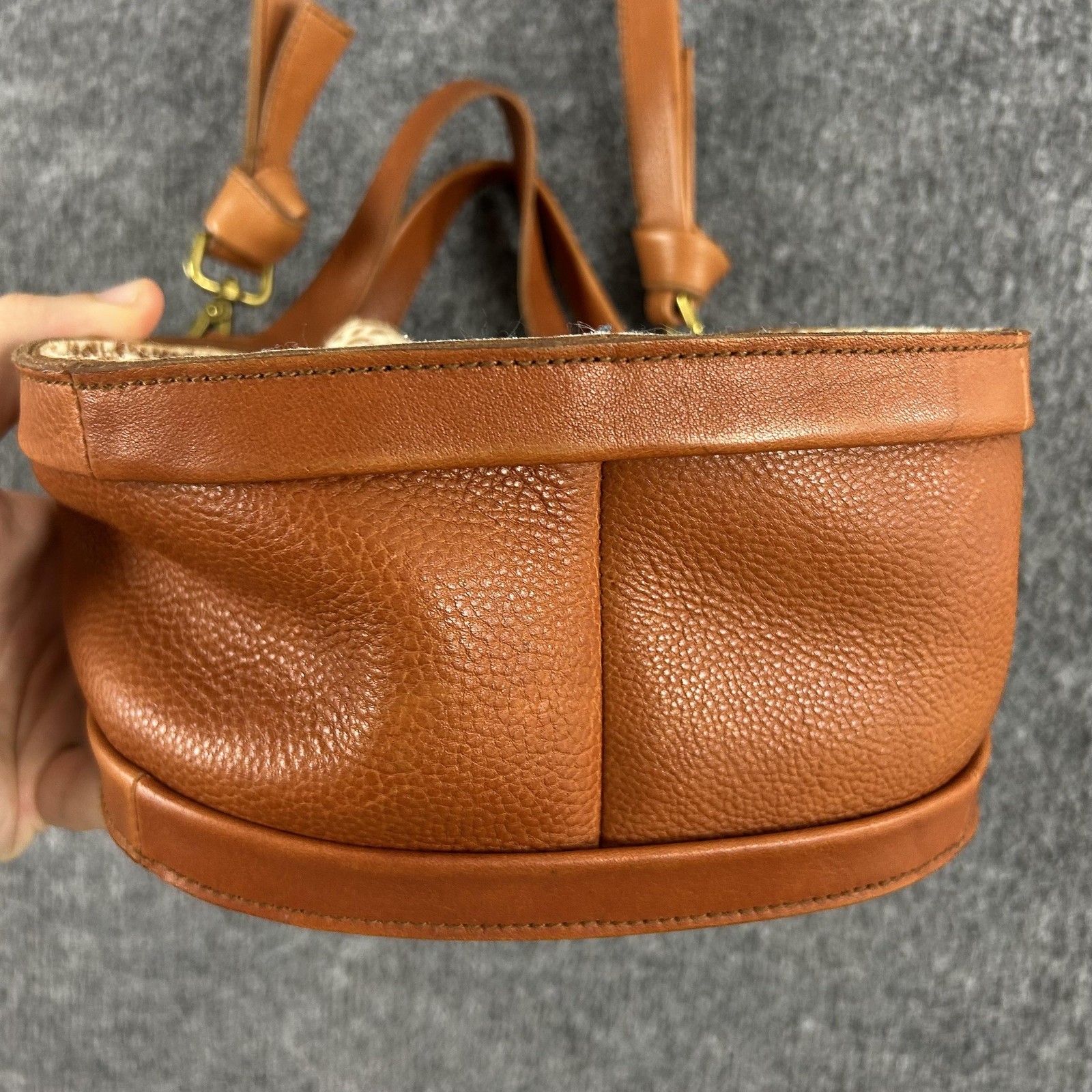 Madewell Sydney Crossbody Bag Small Brown Leather Calf Hair Cheetah Western Boho