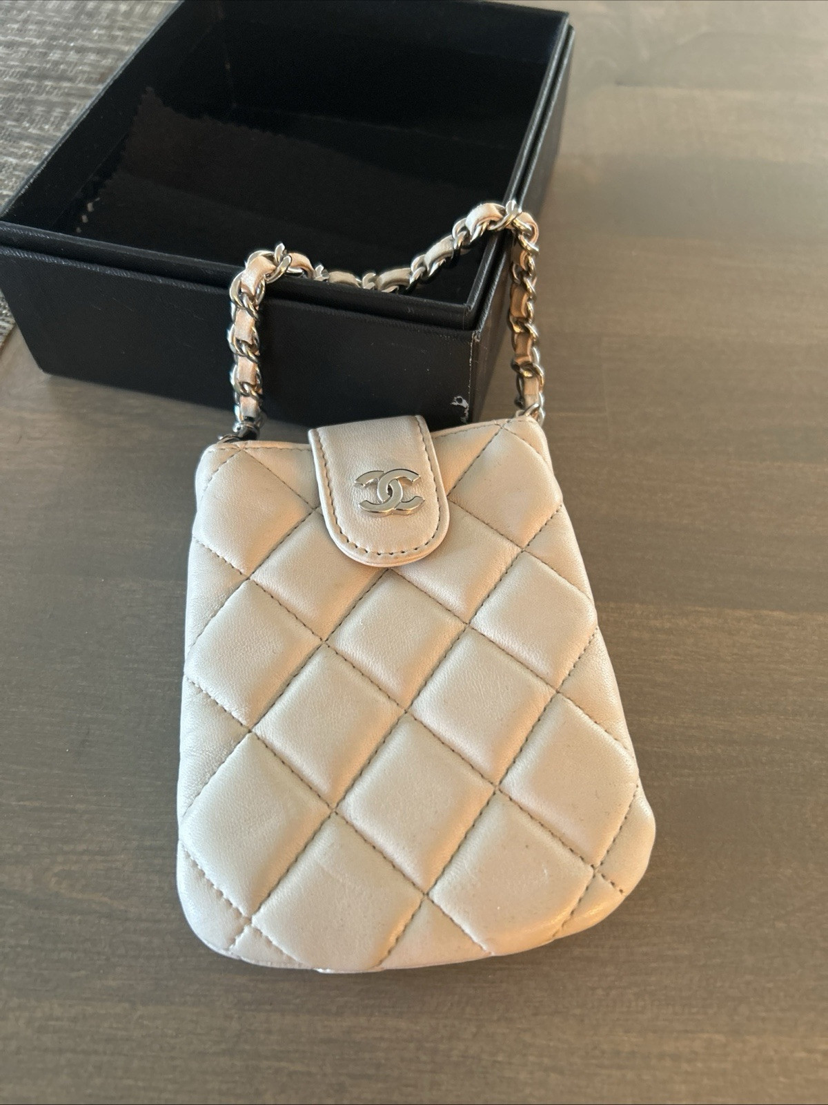 CHANEL Lambskin Quilted Phone Case