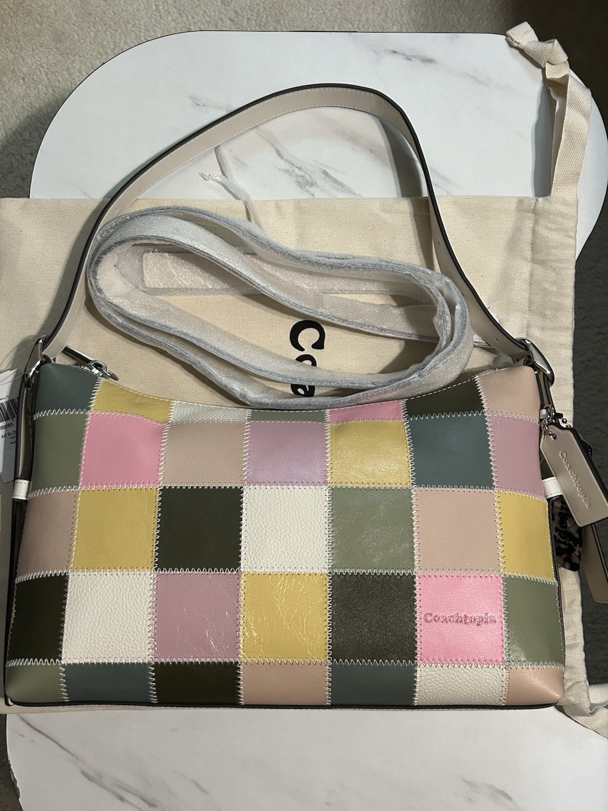 Coach Coachtopia Alter Ego Slouchy Shoulder Bag – PINK OLIVE MULTI – NEW