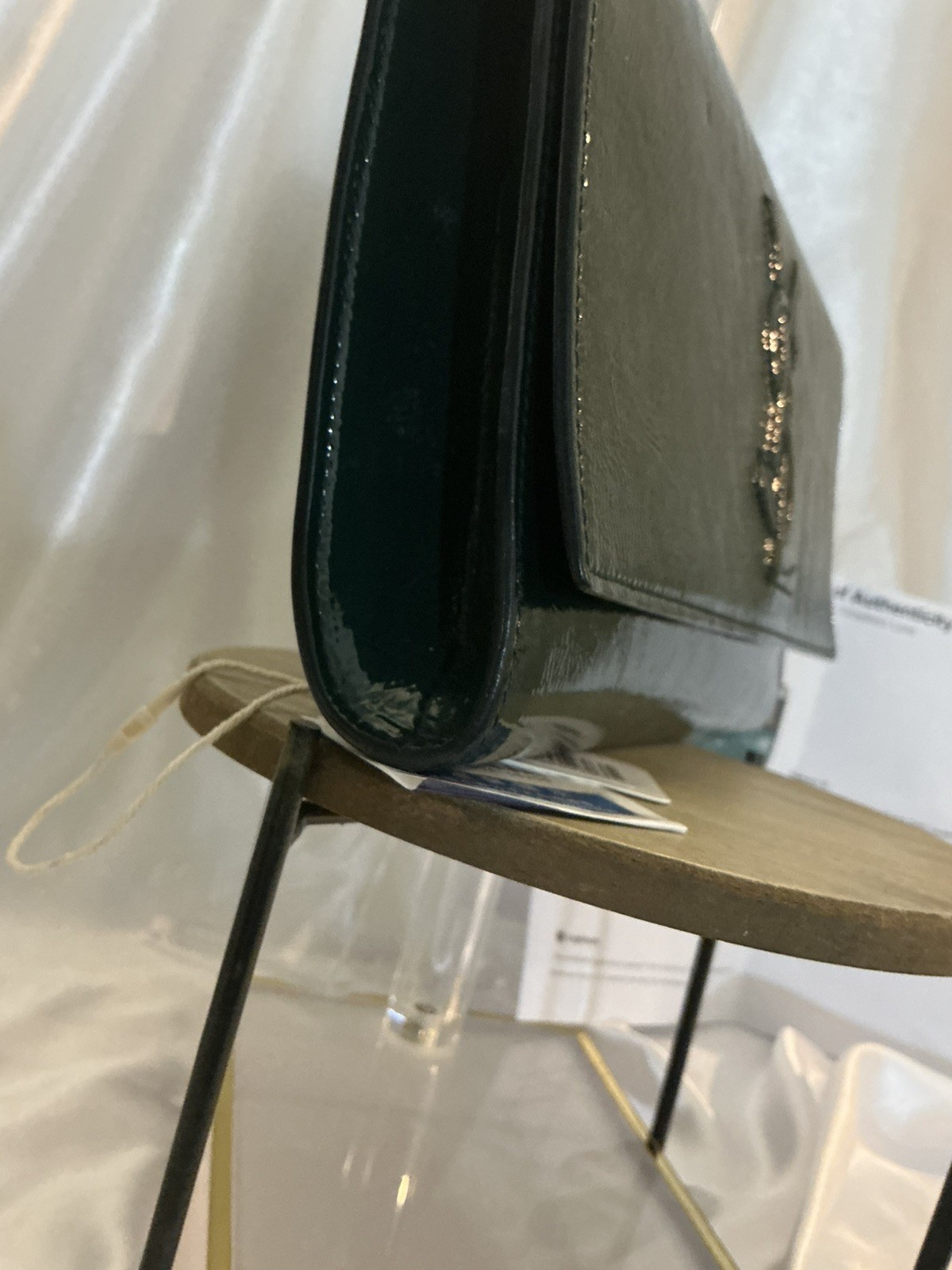 AUTHENTIC – YSL Yves Saint Laurent – Patent Leather Clutch w COA