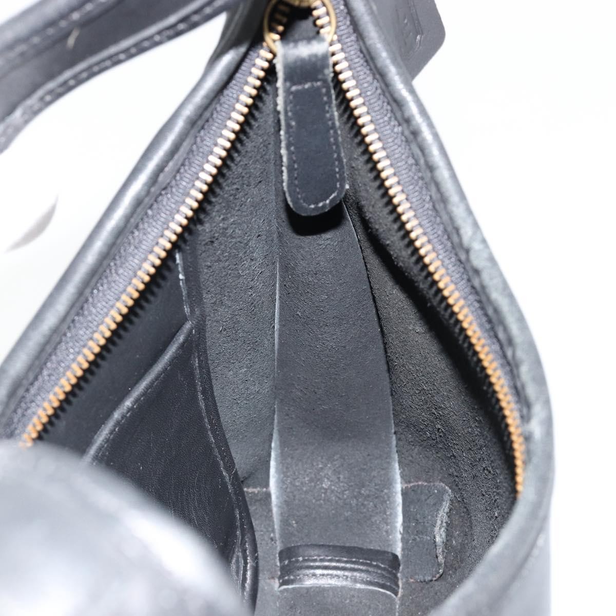 Coach Ergo Shoulder Bag Leather Black Gold Auth 183219A