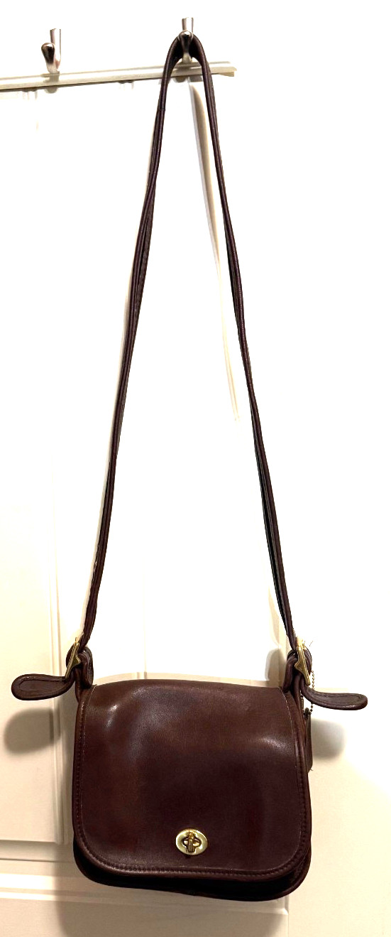 Vintage Coach Patricia’s Legacy Leather Flap Crossbody Bag Mahogany Prairie 9951