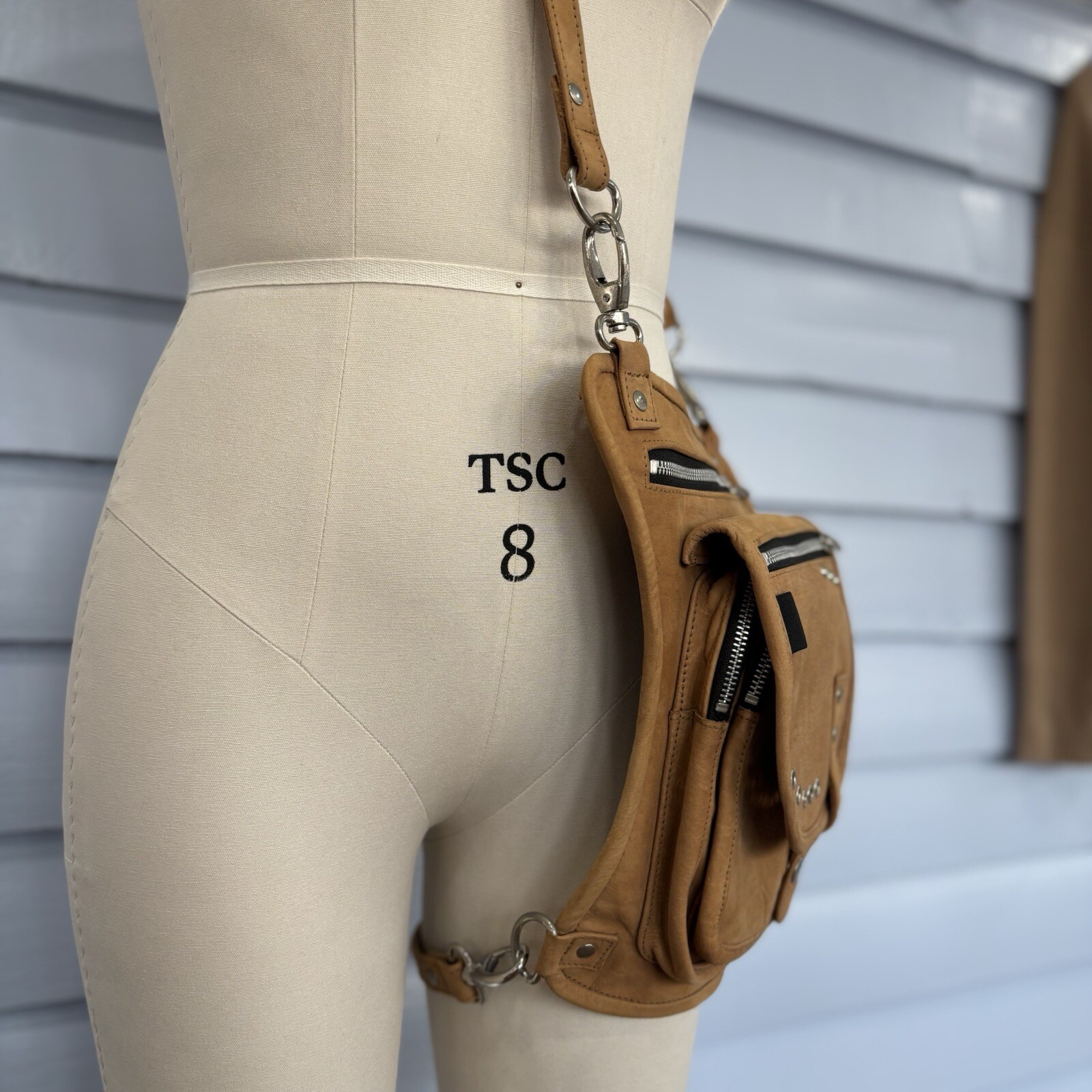 Highway Leather Moto Crossbody Concealed Carry Thigh Bag
