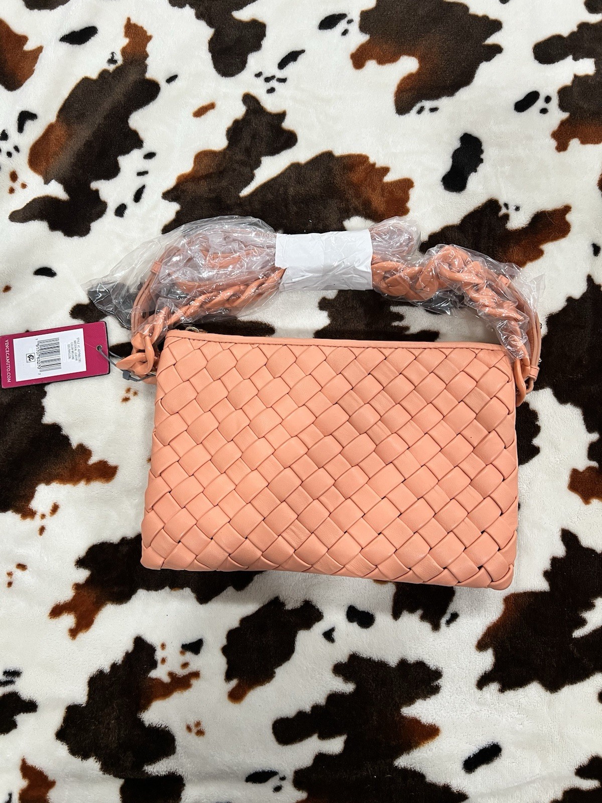 Vince Camuto Leather Crossbody with Chain and leather strap Orange