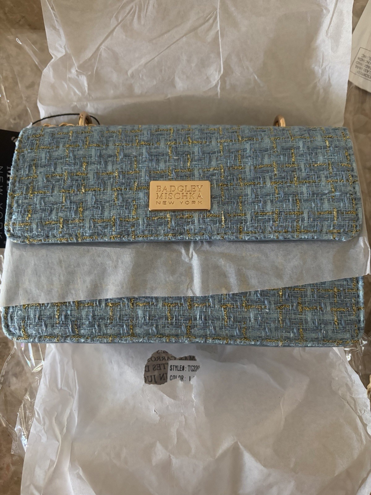 badgley mischka New York Bag blue BRAND NEW