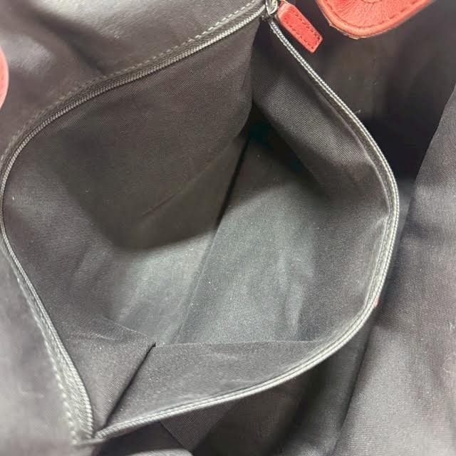 Auth Gucci Sukey Diamante Canvas Beige Red 211944 Tote Bag