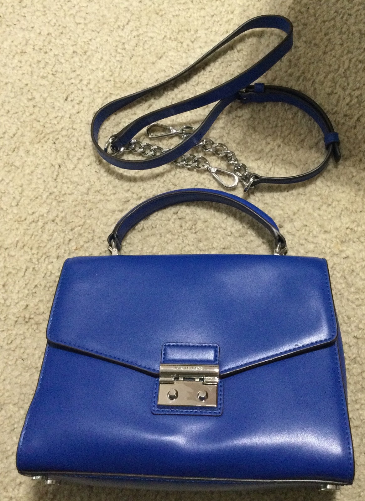 Michael Kors Sloan Medium Leather Satchel – Electric Blue