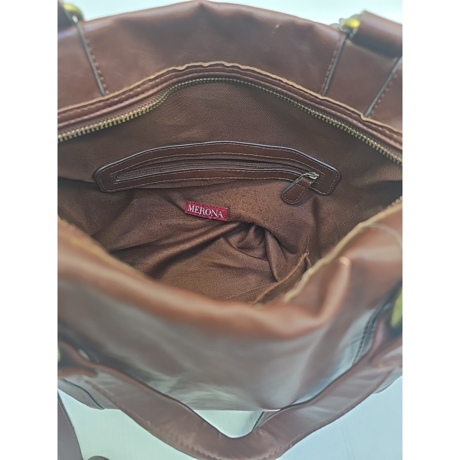 MERONA Faux Leather Hobo Shoulder Bag Purse Color BROWN [65]
