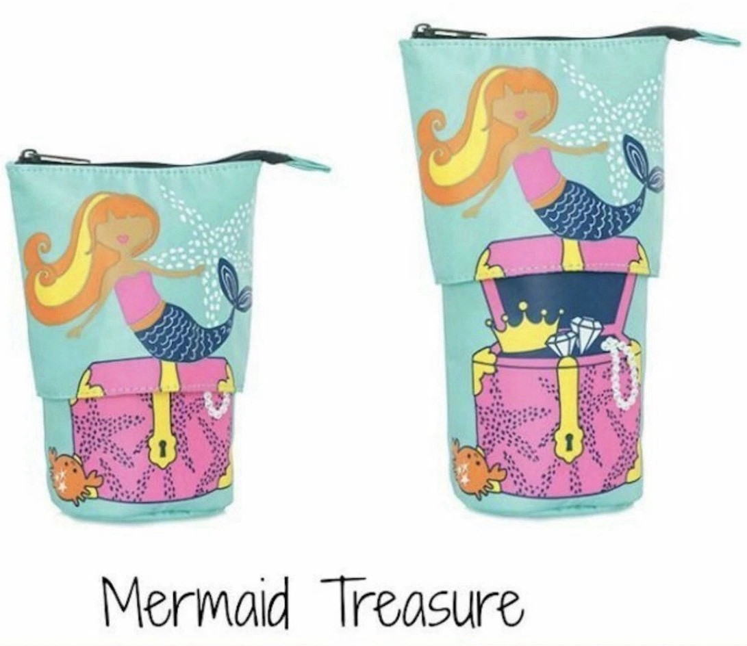 Mermaid Multicolor Zip Wrist Strap Clutch Pouch, Small Lightweight Beach