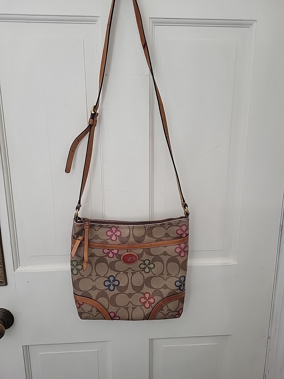 Coach Peyton Signature Clover Handbag Purse Tote Multicolor