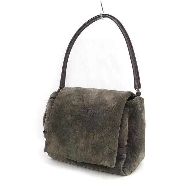 Brunello Cucinelli Suede Shoulder Bag Width 26cm Gray Leather DS57012 Japan