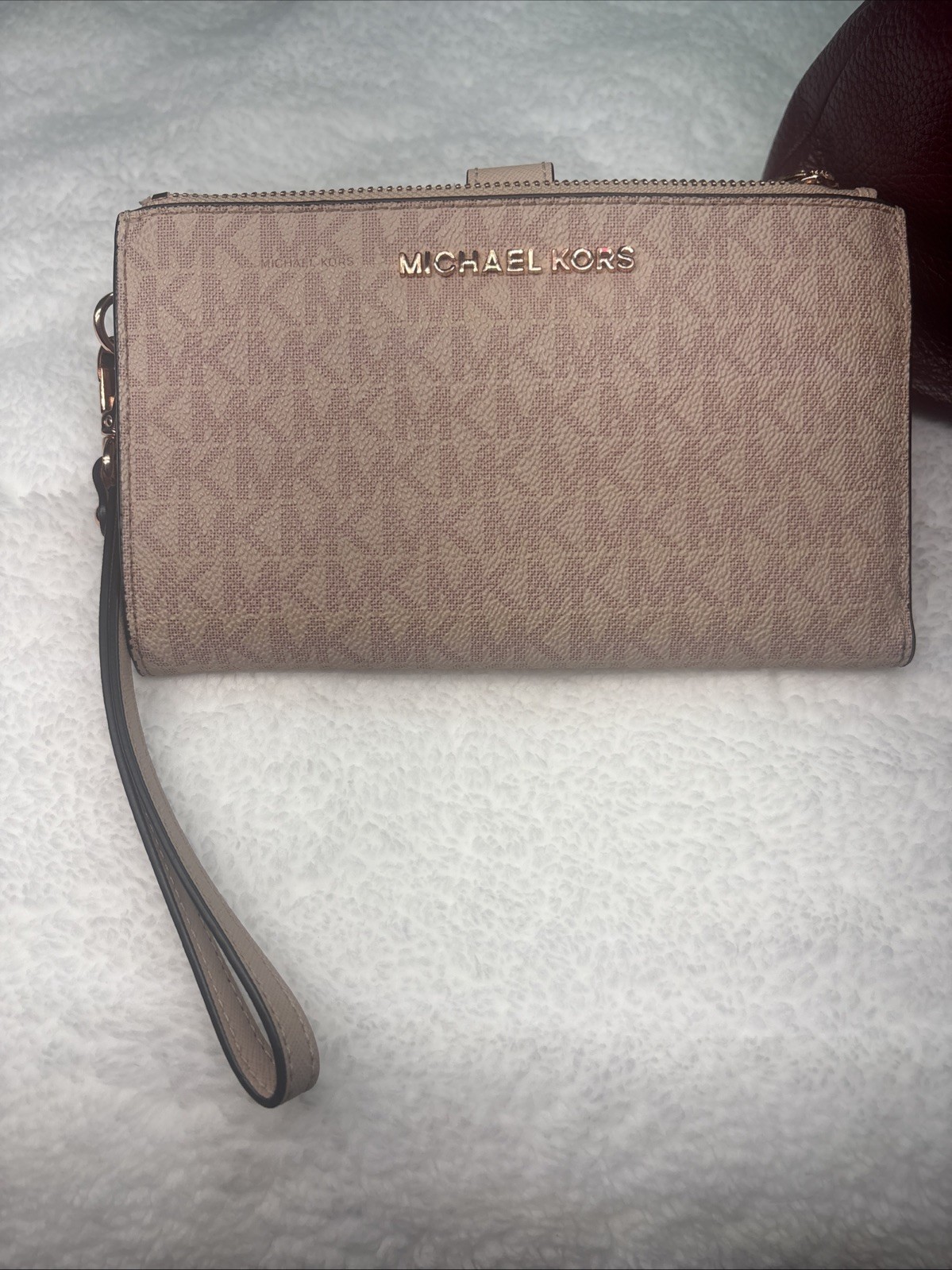 Pre Owned Pink MICHAEL KORS MK Small DOUBLE ZIP WALLET