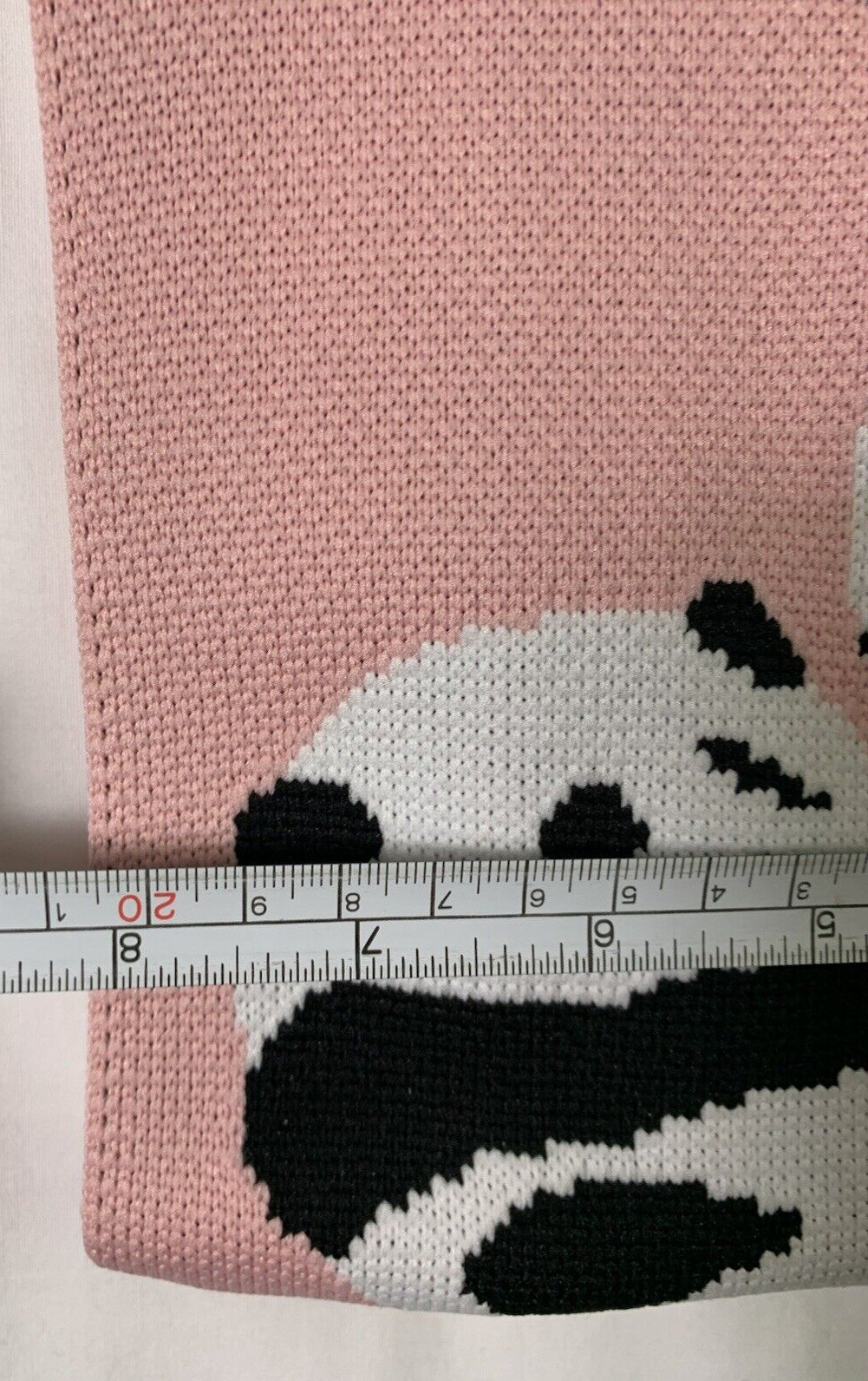 Knitted PINK Panda Tote Bag Small Size 8″W x 12.5″ L Women Children Purse Bag